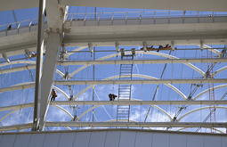 photography of BC Place retractable roof installation by Graham Collins