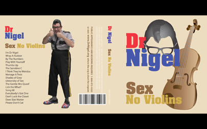 revised vector logo used for CD cover mockup for standup comedy character Dr. Nigel Cummerbund.